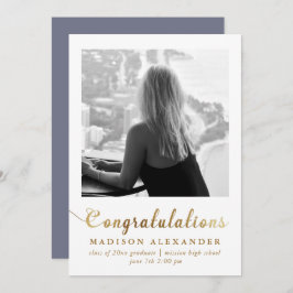 Snyggt Guld Typography Photo Studenten Meddelande