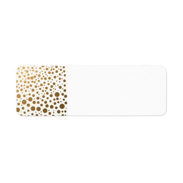Snyggt guldfettkonfetti-punkter returadress etikett (Framsidan)