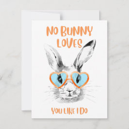 snyggt, gullig påskhare orange grått julkort