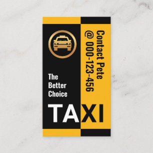 Snyggt Gult Black Taxi Rand Visitkort