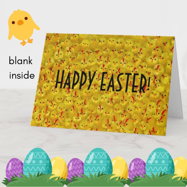 Snyggt gult chick Glad påsk vikt kort (A colorful yellow baby chicks elegant Happy Easter greeting. Inside is blank.)