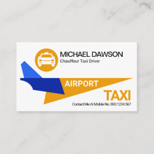 Snyggt Gult Jet flygplats Taxi Visitkort