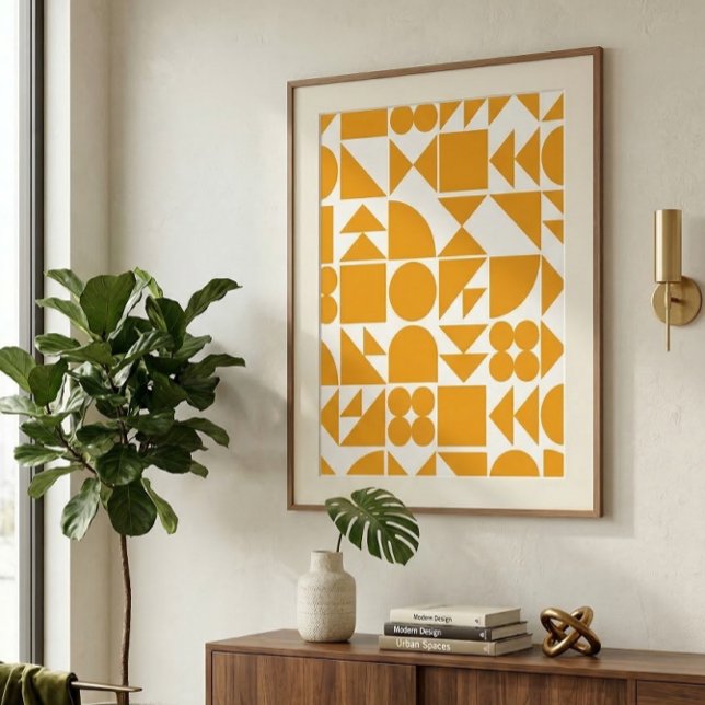 Snyggt Gult Modern geometrisk form Mönster Poster (Skapare uppladdad)