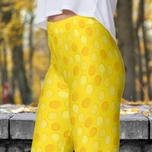 Snyggt Gult och Golden Polka Dot Mönster Leggings