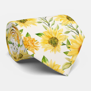 Snyggt gult solblommor mönster slips