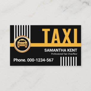 Snyggt Gult Taxi Linjer Driving Visitkort