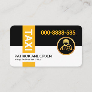 Snyggt Gult Taxi Rand vid Svarta Lagrar Visitkort