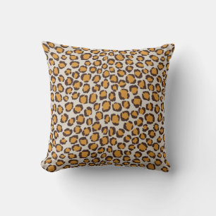 Snyggt gyllene cheetah-utskrift med monogram kudde