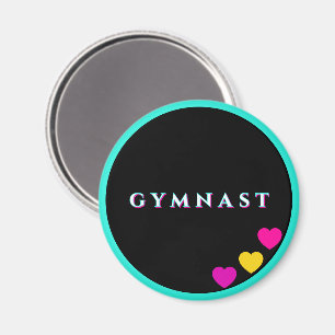 Snyggt Gymnast Black Teal Magnet