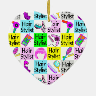 SNYGGT HAIR STYLIST CHRISTMAS ORNATION JULGRANSPRYDNAD KERAMIK