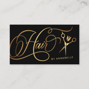 Snyggt Hairstylist Guld & Black  Visitkort