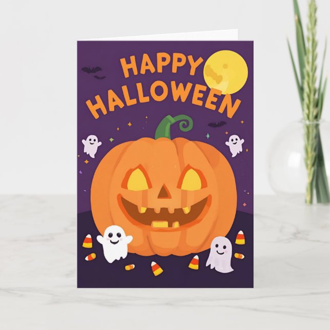 Snyggt Halloween-kort för fest – 5x7 Kort (Framsida)