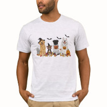 Snyggt Halloween T-shirt med hundar - Häxa, Mumia
