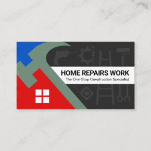 Snyggt Hammer Tak Silhouette Handyman Verktyg Visitkort