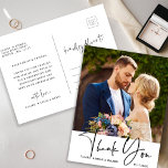 Snyggt Hand Lettered Bröllop Photo Tack Vykort<br><div class="desc">Du kan använda vykortet för ett bröllop,  studenten,  förlovning,  årsdag eller speciella evenemang. Om du vill ha en mer avancerad anpassning av den här designen klickar du på BLUE DESIGN VERKTYG ovan!</div>