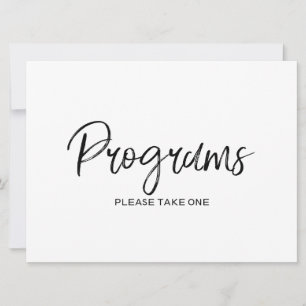 Snyggt Hand Lettered Bröllop "Programs"-signatur