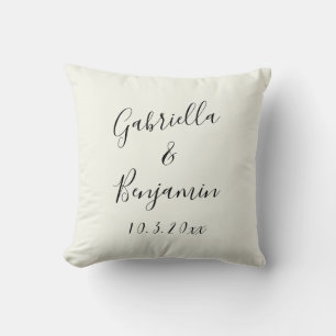 Snyggt Hand Lettered lite Namn Bröllop Anpassnings Kudde