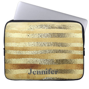 Snyggt hand plockade guld stripe personlig laptop sleeve