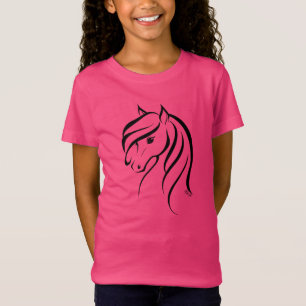 Snyggt Hand plockade Horse Girl's Football Shirt T-shirt