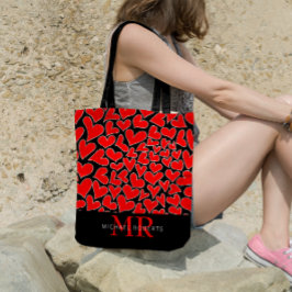 Snyggt handdragen Hearts Mönster Personlig Tygkasse