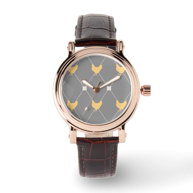 Snyggt Harlequin Chicken Mönster Armbandsur (Framsida)