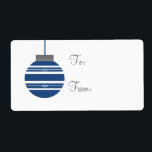Snyggt Helgdag Gift-Märkre, Royal Blue Fraktsedel<br><div class="desc">Elegant och glam-Snyggt Märkre för Helgdag av ornament Gift. Lägg till lite helgdag till alla julklappar den här säsongen! Namnen till överlämnande- och presentmottagare får skrivas för hand. Text kan också tas bort så att du kan skriva ut märkre för presentkort för personlig på din egen hemskrivare.</div>