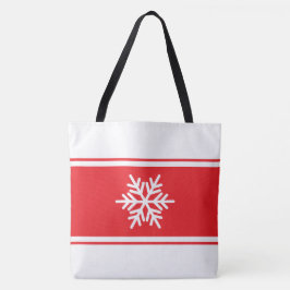 Snyggt Helgdag Red White Tävla Rand Snöflake Tygkasse