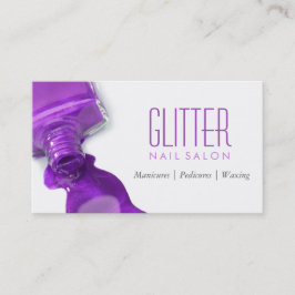 Snyggt Hett Lila Glitter Nail Salon Manicuant Visitkort