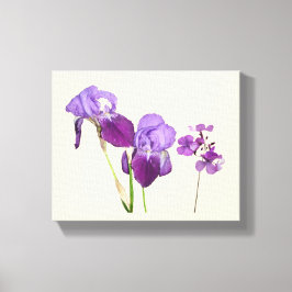 Snyggt hett lila iris blommor digital bra art canvastryck