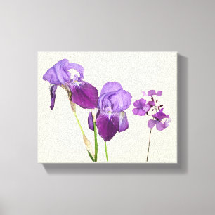 Snyggt hett lila iris blommor digital bra art canvastryck