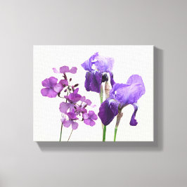 Snyggt hett lila iris blommor digital bra art canvastryck