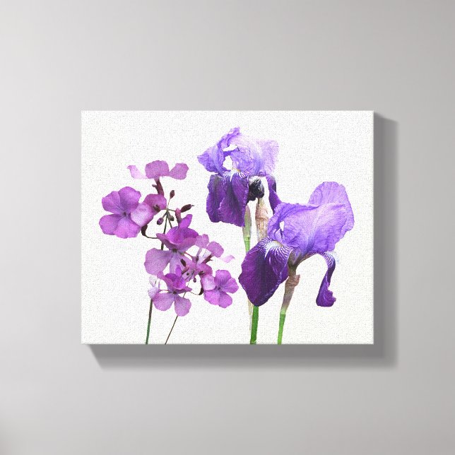 Snyggt hett lila iris blommor digital bra art canvastryck (Framsida)