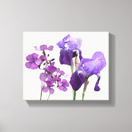 Snyggt hett lila iris blommor digital bra art canvastryck