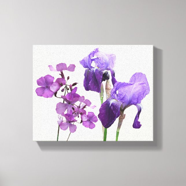 Snyggt hett lila iris blommor digital bra art canvastryck (Framsida)