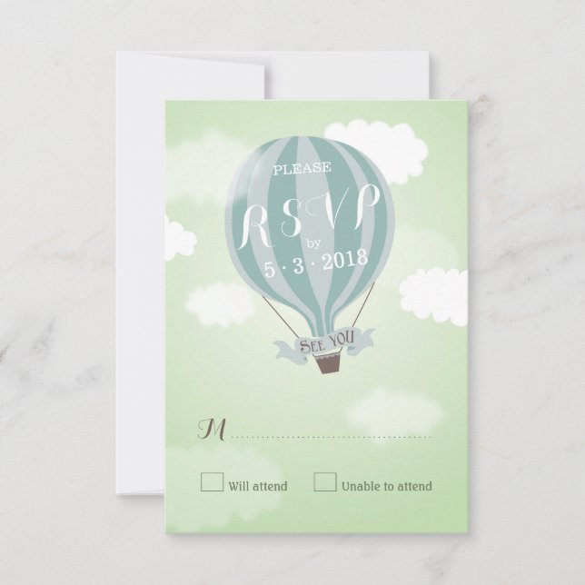 Snyggt Hett Luft Blue Balloon OSA kort (Framsida)