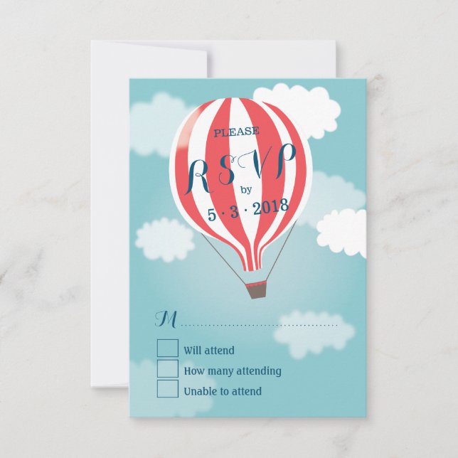 Snyggt Hett Luft Red White Balloon OSA kort (Framsida)