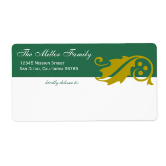 Snyggt holly löv-grönt, guld fraktsedel