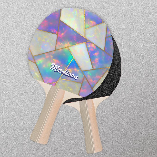 Snyggt holografisk agate geometric pingisracket (Skapare uppladdad)