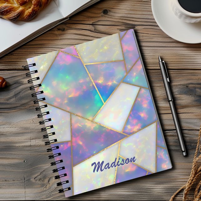 Snyggt holografisk agate geometric sketchbook anteckningsbok (Skapare uppladdad)