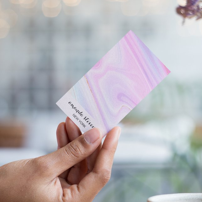 Snyggt Holografiskt regnbåge, vattenfärg, nyonskri Visitkort (Skapare uppladdad)