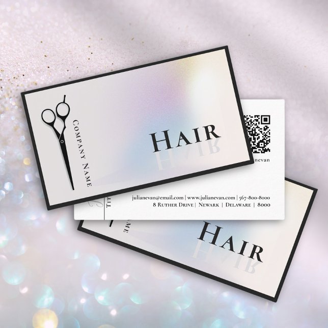 Snyggt HoloGraph Hair Stylist-sax Visitkort (Skapare uppladdad)