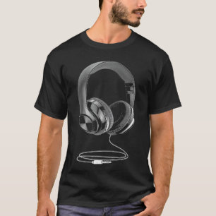 Snyggt hörlursdesign för män kvinnor DJ-musik arti T Shirt