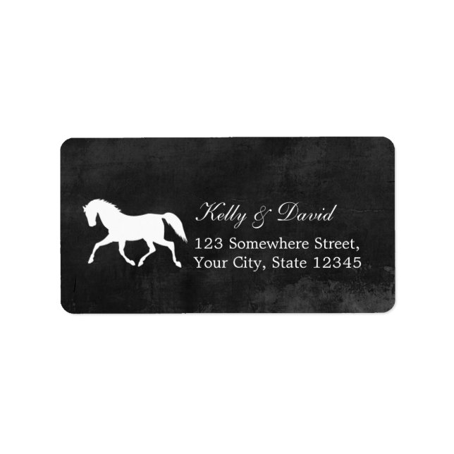 Snyggt Horse Bröllop Returetiketter Adressetikett (Framsidan)