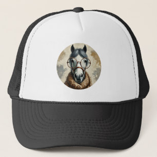 Snyggt Horse with Glass - Lättare Vintage Art Keps