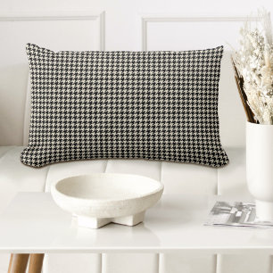 Snyggt Houndstooth Play Mönster Black Off White Lumbarkudde