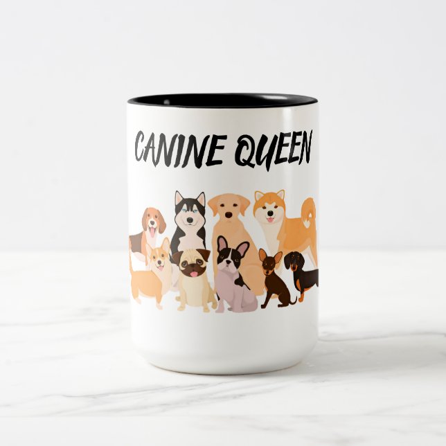 Snyggt Hund Mamma Två-Tonad Mugg (Center)