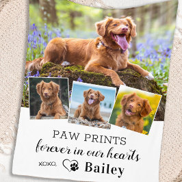 Snyggt Hund Memorial Gift Pet Loss 4 Photo Collage Fleecefilt