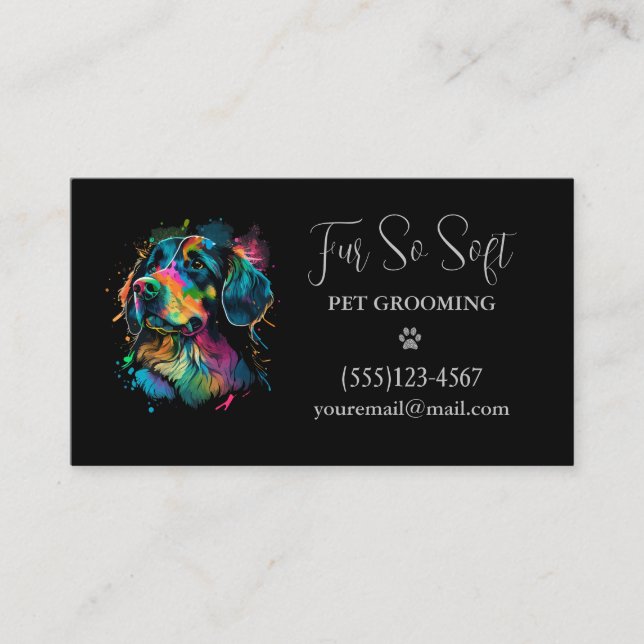 Snyggt Hund Pet Grooming Service Visitkort (Framsida)