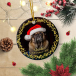 Snyggt Hund Puppy Pet Första julfoto Julgransprydnad Keramik<br><div class="desc">Fin Hund Puppy Pet Första julen Foto Ceramic Ornament</div>