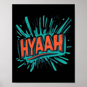 Snyggt Hyaah-kostym för karate man och kvinna Poster